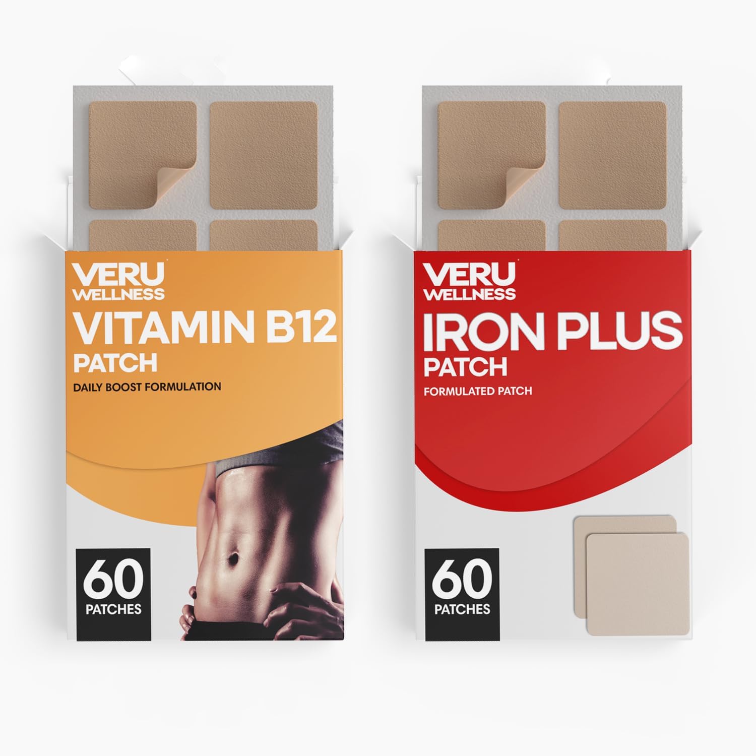 Veru Wellness Parches Energía Duo B12 y Hierro - 120 Parches (42 Días)