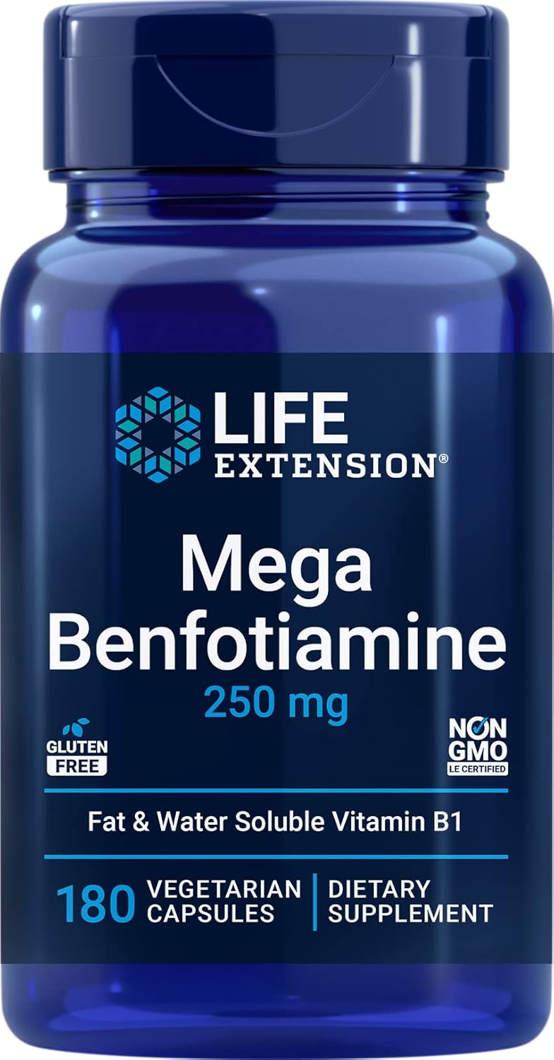 Life Extension Mega Benfotiamine 250 mg, 120 Cápsulas - Vitamina B1 Liposoluble