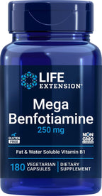 Life Extension Mega Benfotiamine 250 mg, 120 Cápsulas - Vitamina B1 Liposoluble