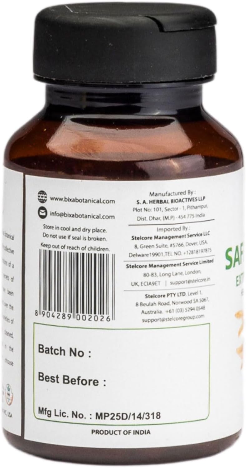 Bixa Botanical Safed Musli Cápsulas para Hombres - Extracto de Safed Musli - Suplemento Herbal Ayurvédico Natural - 60 Cápsulas