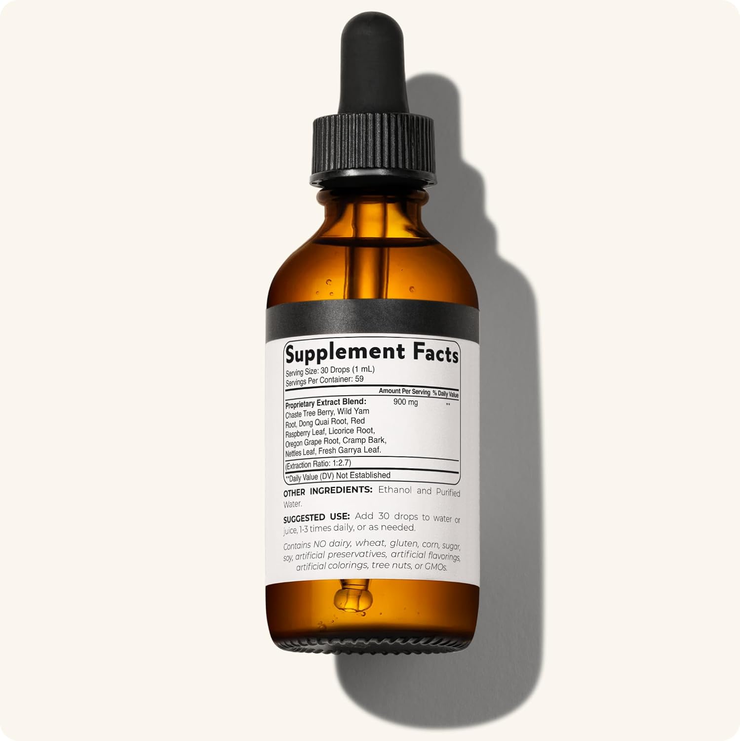Blisque PMS+ – Suplemento Natural para el Síndrome Premenstrual, Alivio de Cólicos e Hinchazón | Equilibrio Hormonal | Vegano y No-GMO | 59 ml | 59 Dosis