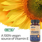 DEVA Vitamina E Natural 400 UI con Tocoferoles Mixtos - 180 Cápsulas Vegetales (2 x 90)