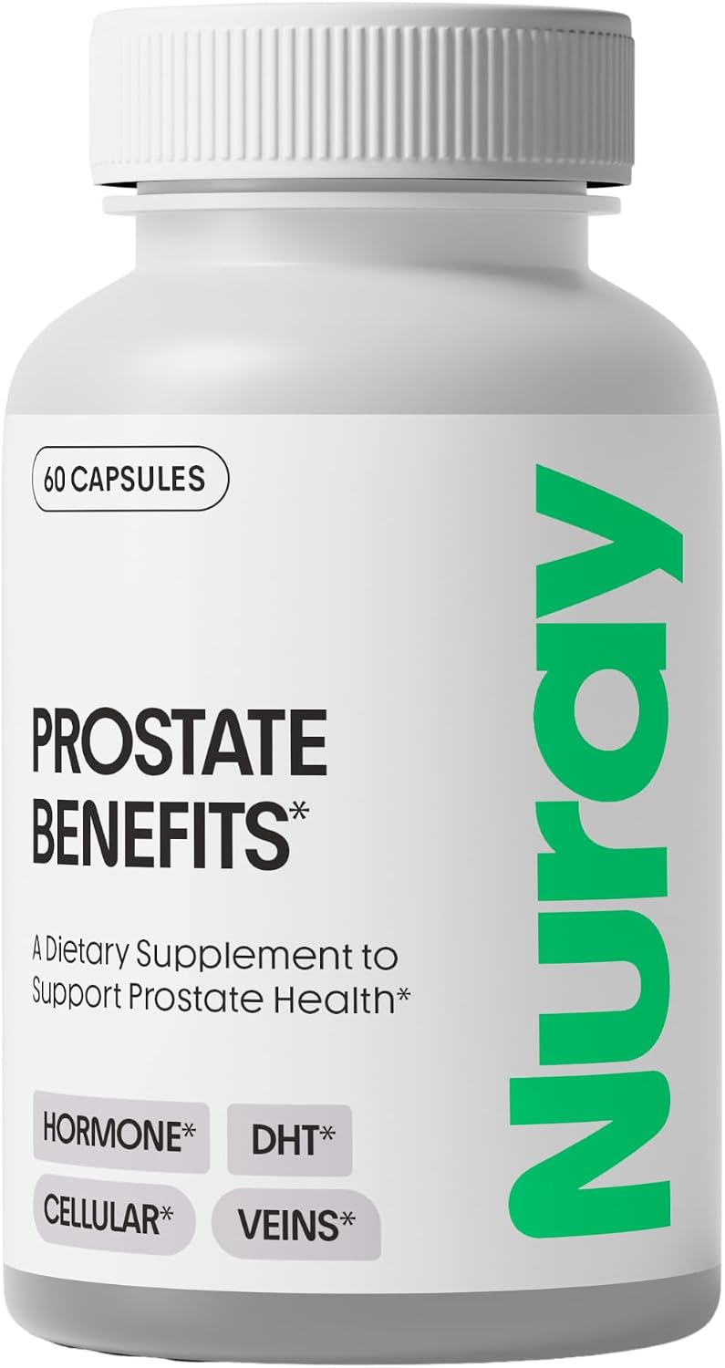 Nuray Prostate Support - Suplemento para la Próstata con Saw Palmetto, Zinc y Vitaminas, 60 Cápsulas Vegetarianas