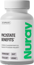Nuray Prostate Support - Suplemento para la Próstata con Saw Palmetto, Zinc y Vitaminas, 60 Cápsulas Vegetarianas