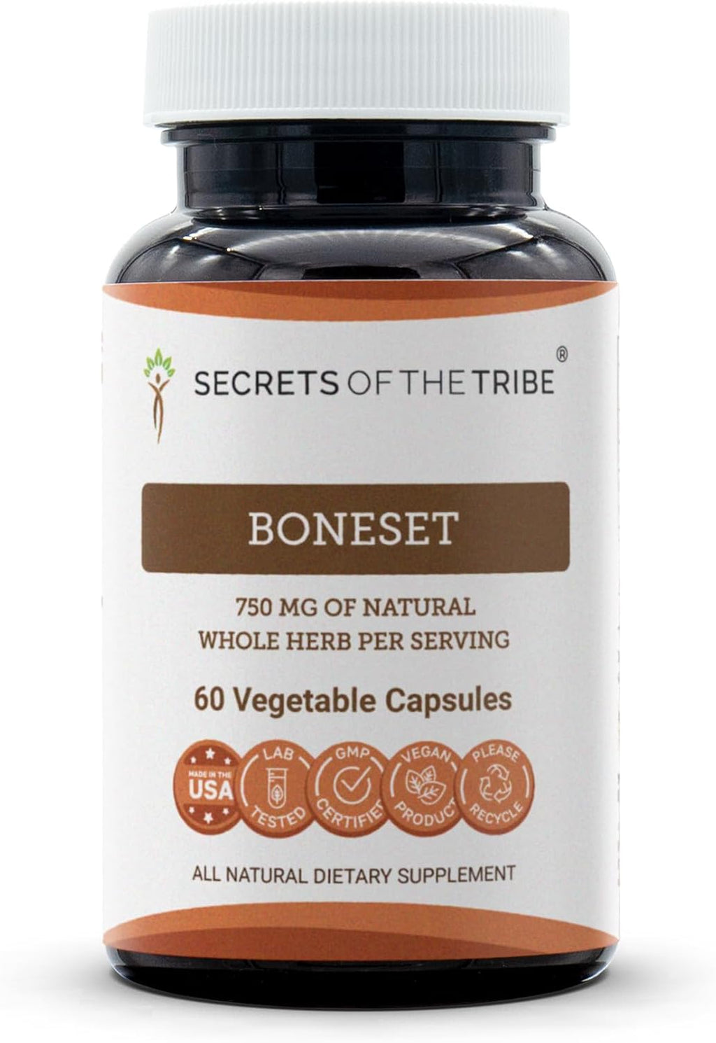 Secrets of the Tribe Boneset 120 Cápsulas - Eupatorium perfoliatum Dried Herb