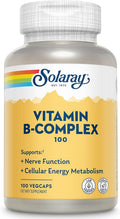 SOLARAY Complejo B 100 mg - Apoyo Energético y Nervioso, 100 Cápsulas