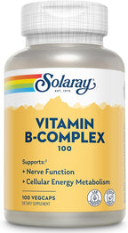 SOLARAY Complejo B 100 mg - Apoyo Energético y Nervioso, 100 Cápsulas