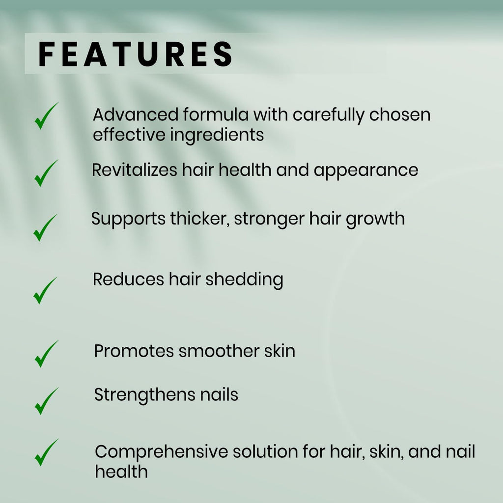 S-Secrets Hair, Skin & Nails Vitamin – Multivitamínico para Cabello, Piel y Uñas | Biotina 5,000 mcg por dosis | 60 Cápsulas