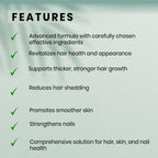 S-Secrets Hair, Skin & Nails Vitamin – Multivitamínico para Cabello, Piel y Uñas | Biotina 5,000 mcg por dosis | 60 Cápsulas