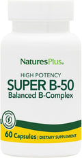 NaturesPlus Super B-50 - Complejo B de Alta Potencia con Colina, Inositol y PABA - 60 Cápsulas