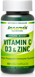 Immune Boost Complex – Vitamina C 900mg, D3 2500 UI y Zinc 25mg – Apoyo al Sistema Inmunitario – 60 Cápsulas Vegetales – Innervis Nutrition