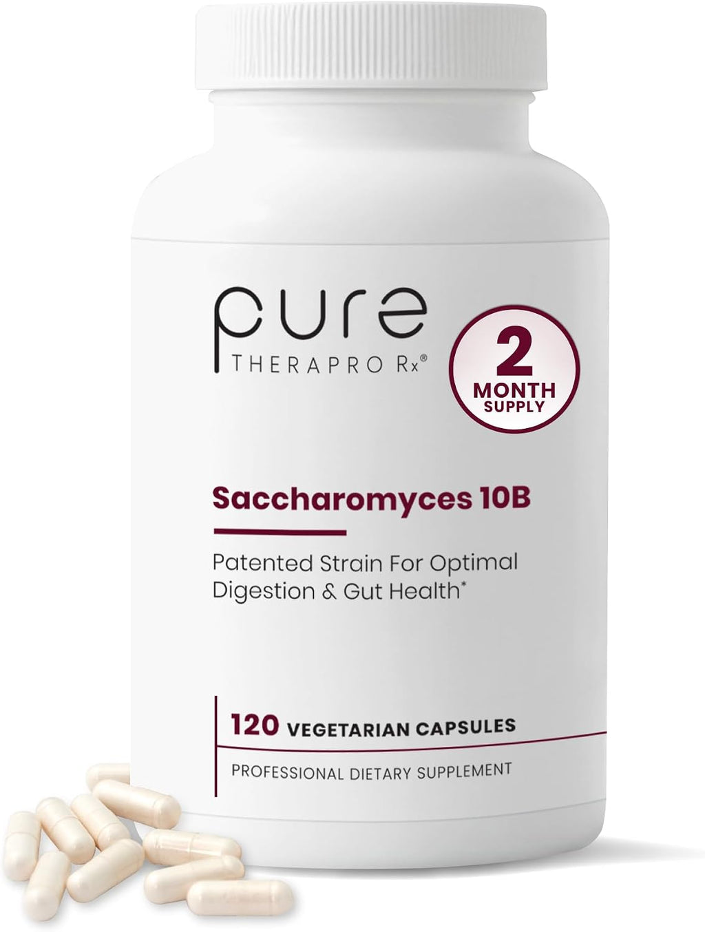 Pure TheraPro Rx Saccharomyces Boulardii – Probiótico 10 mil millones UFC, 120 cápsulas