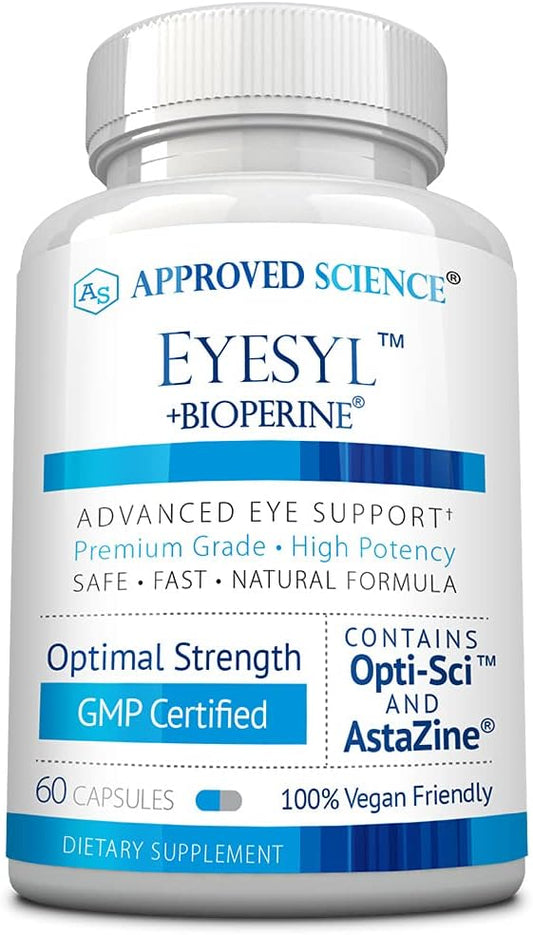 Approved Science EyeSyl – Suplemento Ocular con Luteína, Zeaxantina y Taurina (60 Cápsulas)