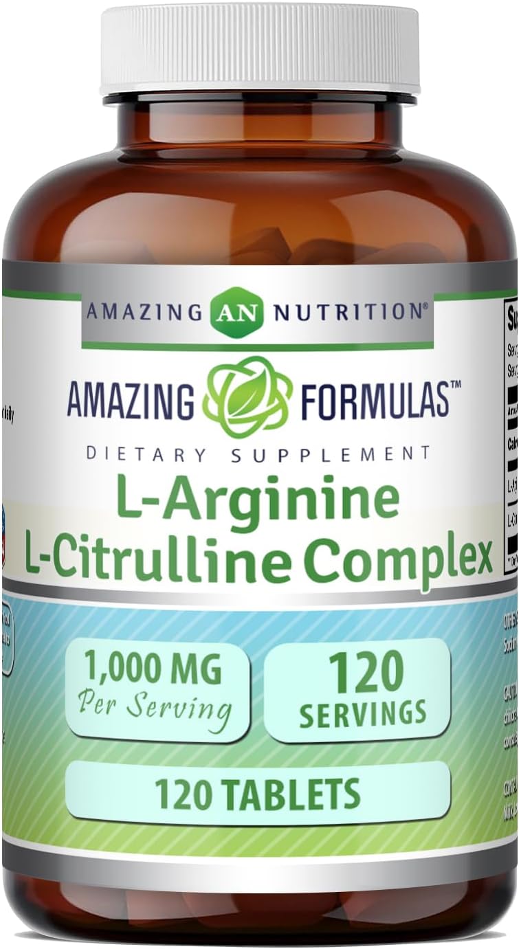 Amazing Formulas L-Arginina/L-Citrulina Complex 1000 mg, 120 tabletas