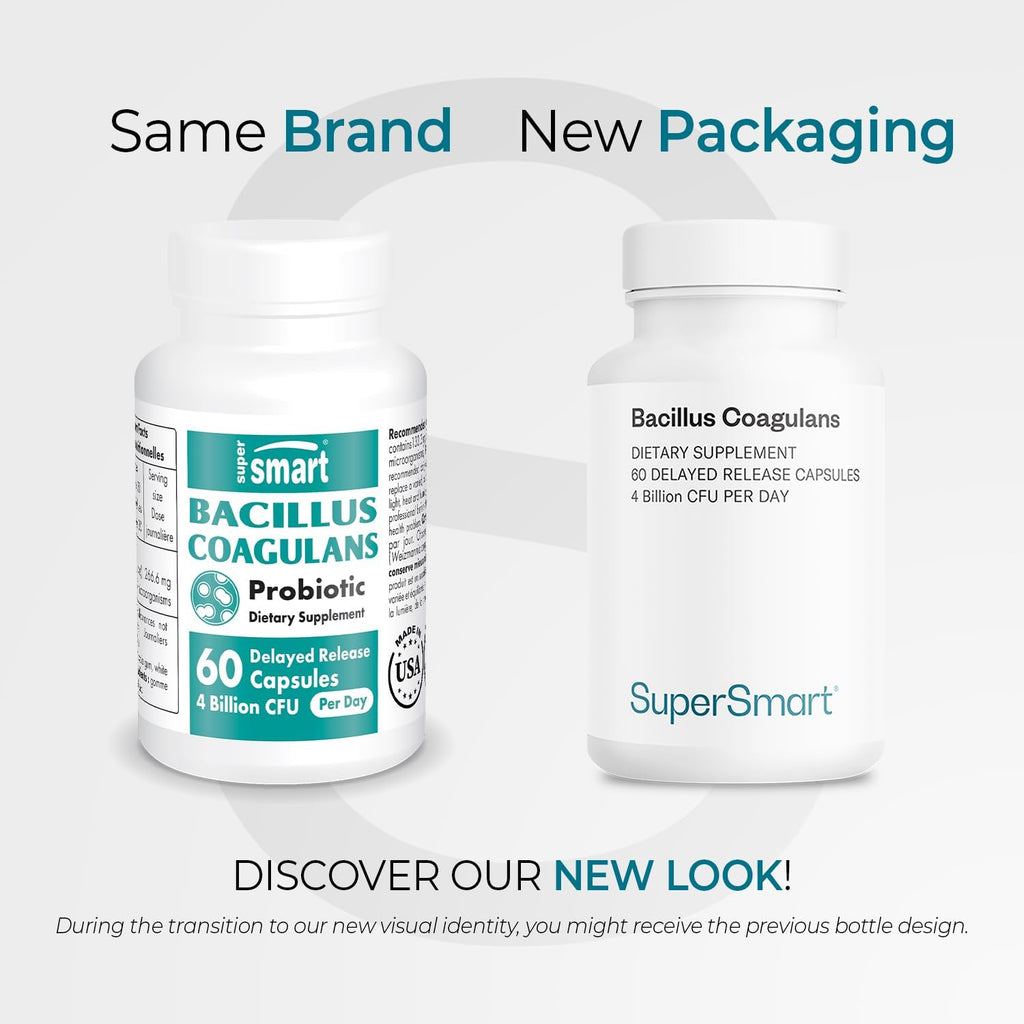 Supersmart Bacillus Coagulans Probiótico - 4.000M UFC - 60 Cápsulas de Liberación Retardada