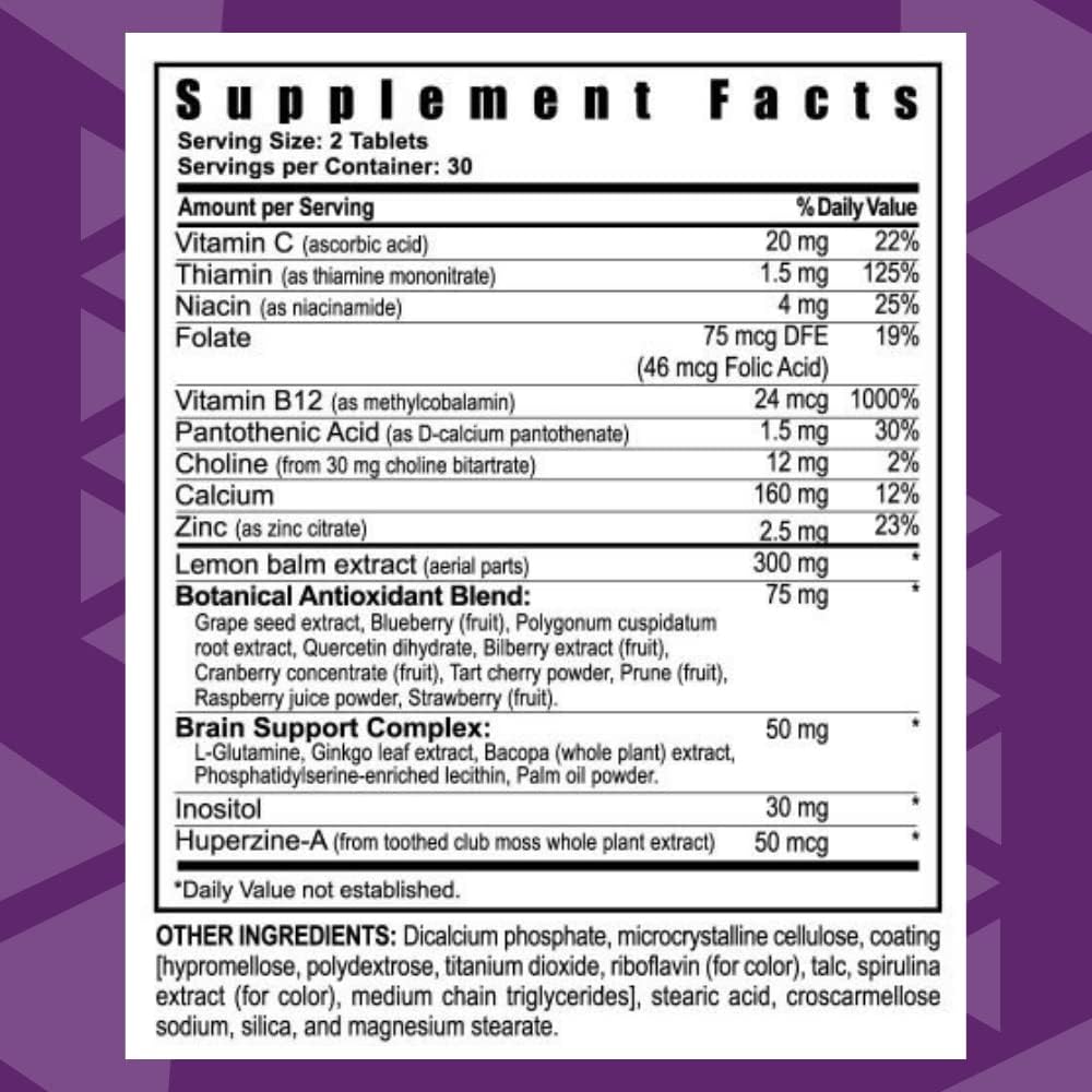 Youngevity Synaptiv Brain Support - 12 in 1 - Brain Supplement with Ginkgo, Huperzine, Bacopa and Antioxidants - 60 Tablets (2-Pack)