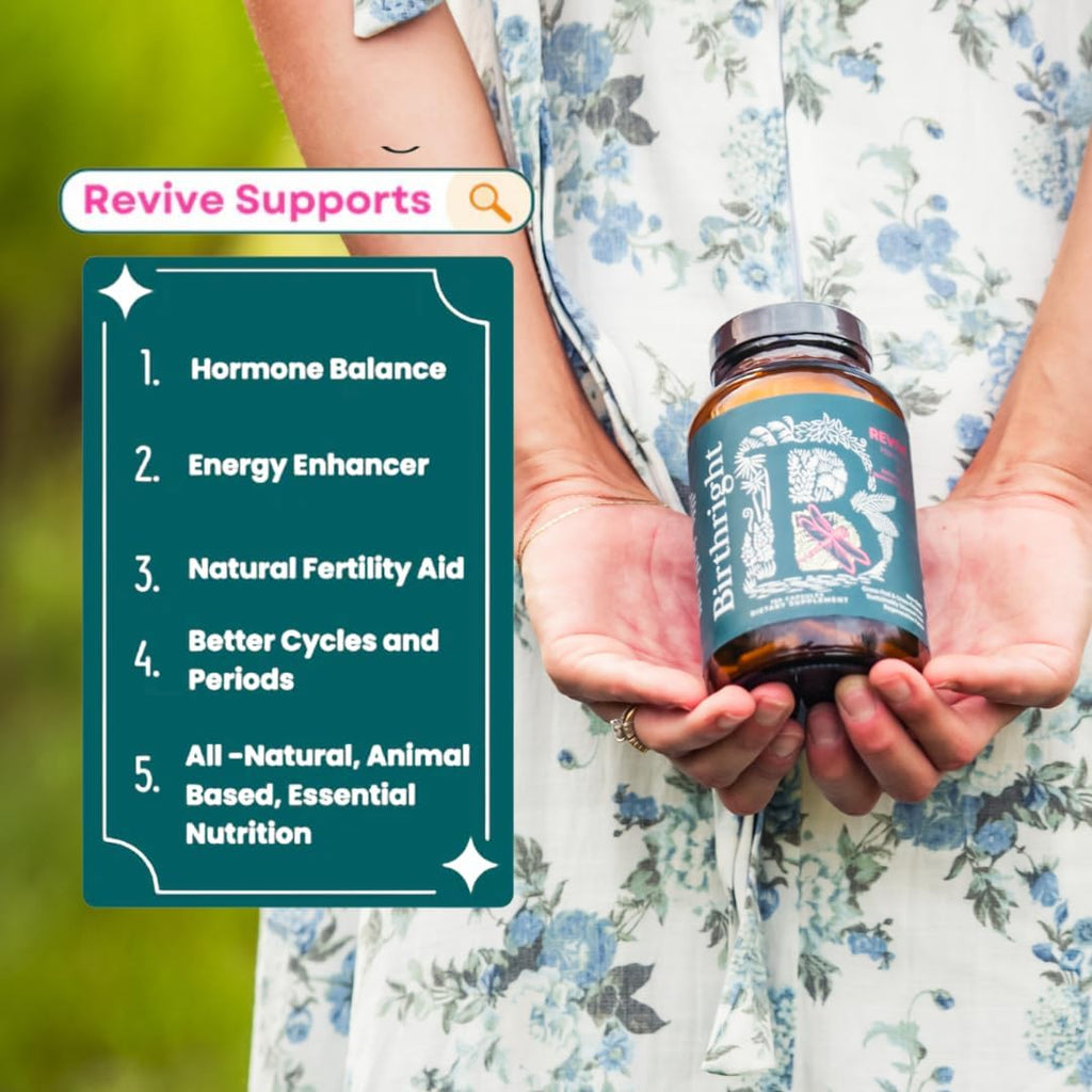 Birthright Revive - Suplemento para Mujeres con Vitaminas, Minerales y Hierbas - Apoyo Hormonal, Fertilidad, Embarazo y Menopausia