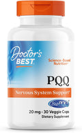 Doctor's Best PQQ con BioPQQ 20 mg - Pirroloquinolina Quinona para la salud cerebral y la energía mitocondrial - 30 cápsulas vegetales
