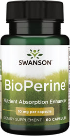 Swanson Bioperine Potenciador de Absorción de Nutrientes 10 mg 60 Cápsulas