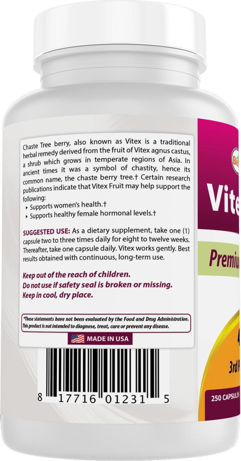 Best Naturals Vitex Sauzgatillo 400 mg – 250 Cápsulas