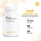 Supersmart - 99% PEA PalmitoilEtanolAmida 1200 mg al día con OptiPEA - 60 cápsulas vegetarianas