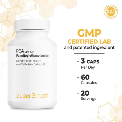 Supersmart - 99% PEA PalmitoilEtanolAmida 1200 mg al día con OptiPEA - 60 cápsulas vegetarianas – Image 5