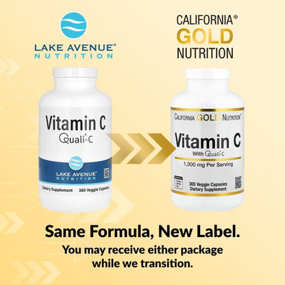 Lake Avenue Nutrition Vitamina C 1000 mg - 365 Cápsulas Vegetales - Ácido Ascórbico Quali-C – Image 3