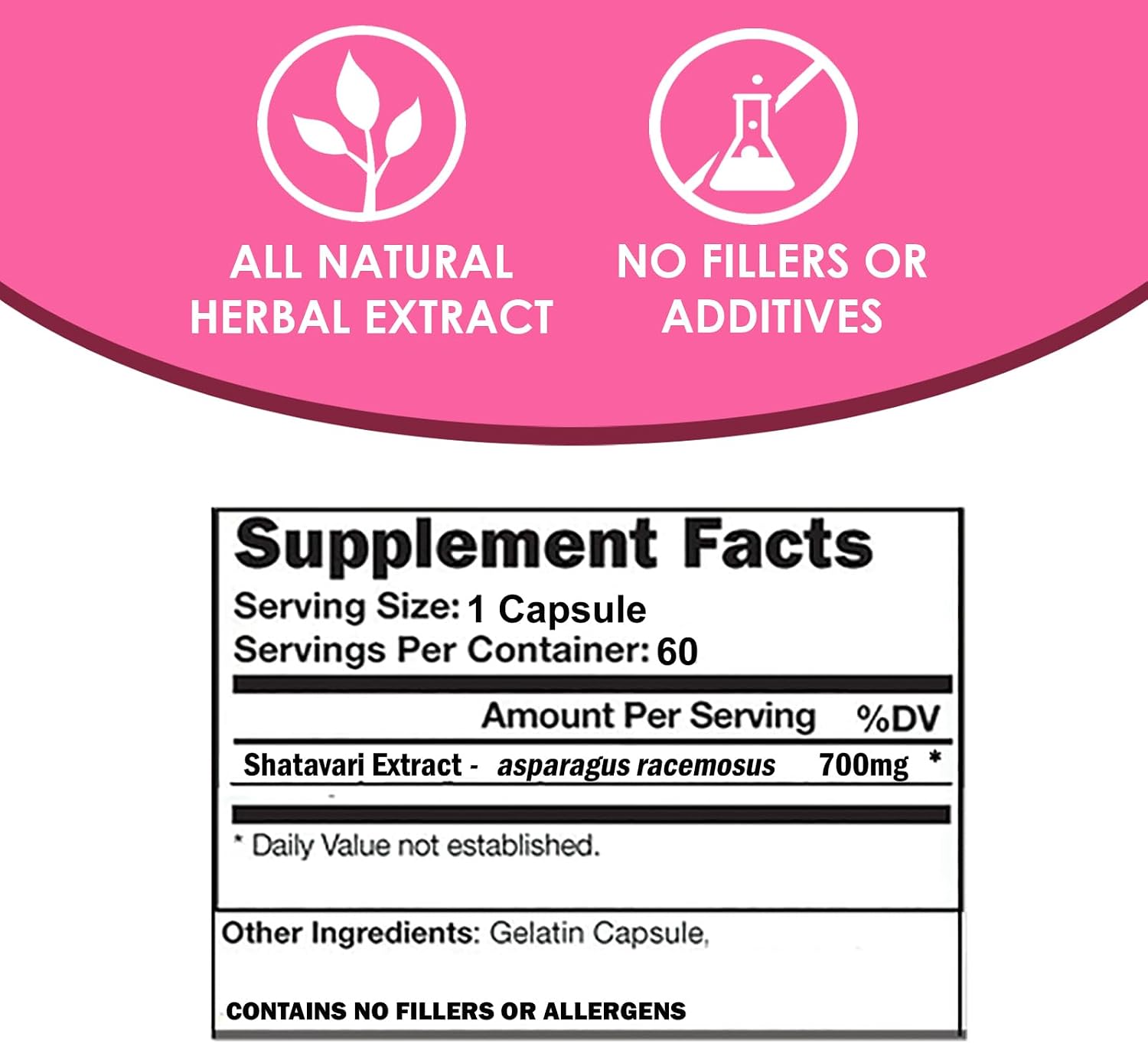 VH Nutrition SHATAVARI | Extracto de Asparagus Racemosus 700mg | Vitalidad Femenina* | Equilibrio Hormonal* | 60 Cápsulas