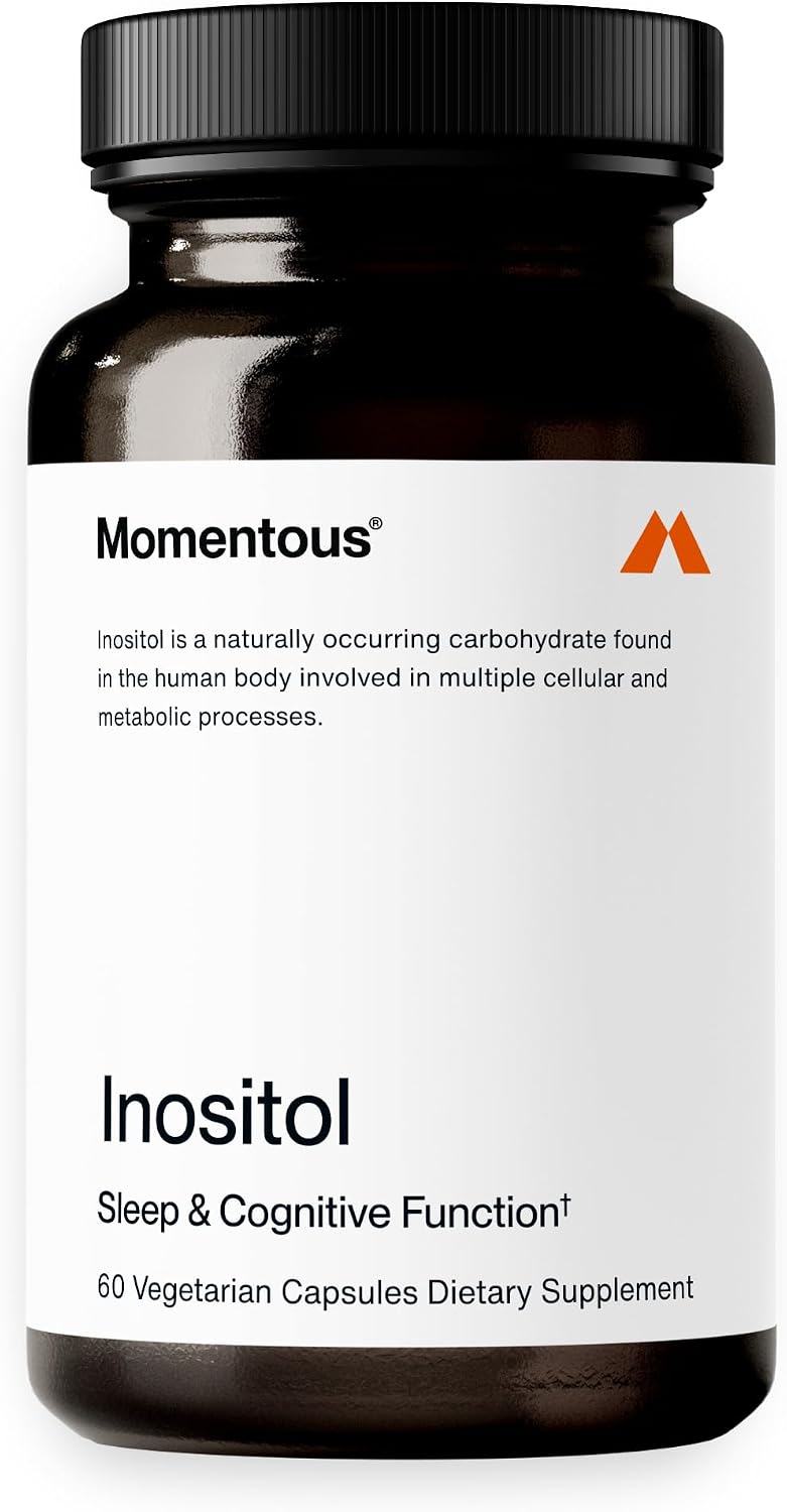 Momentous Inositol Supplement - Myo-Inositol para el Equilibrio del Estado de Ánimo, Función Cognitiva y Descanso - Vegano - Sin Gluten - Certificado NSF - 60 Servicios