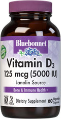 Bluebonnet Nutrition Vitamina D3 5000 UI Cápsulas Vegetales - 60 Cápsulas