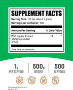 BulkSupplements.com Extracto de Azufaifo Silvestre en Polvo - 500g