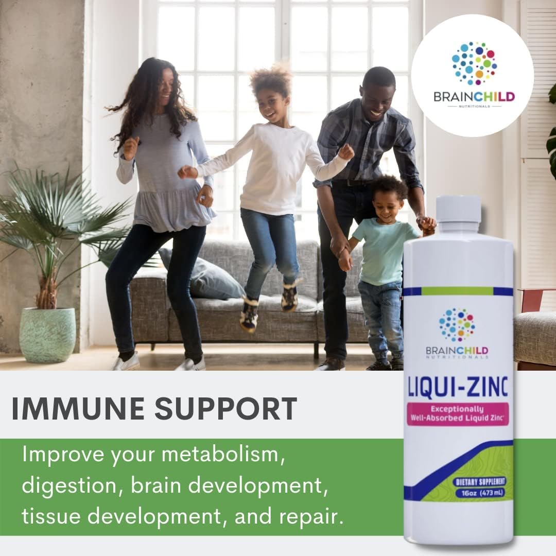 BrainChild Nutritionals LiquiZinc Fórmula Líquida de Zinc (Sin Sabor, 473ml)