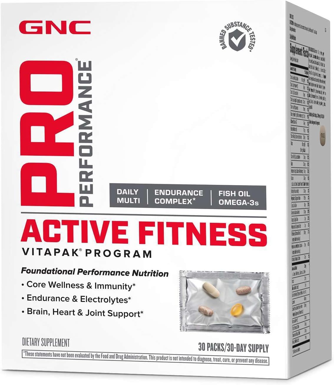 GNC Pro Performance Active Fitness Vitapak Program | 30 Sobres