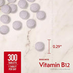 Members Mark Vitamina B12 5000 mcg – 300 Comprimidos Sublinguales de Disolución Rápida con Metilcobalamina (Sabor Cereza)
