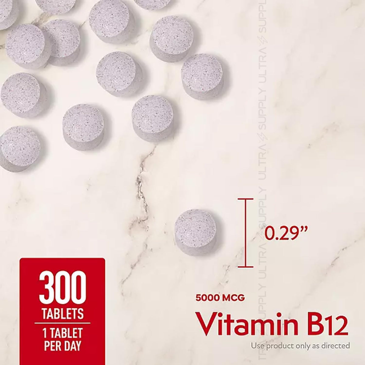Members Mark Vitamina B12 5000 mcg – 300 Comprimidos Sublinguales de Disolución Rápida con Metilcobalamina (Sabor Cereza) - görsel 3