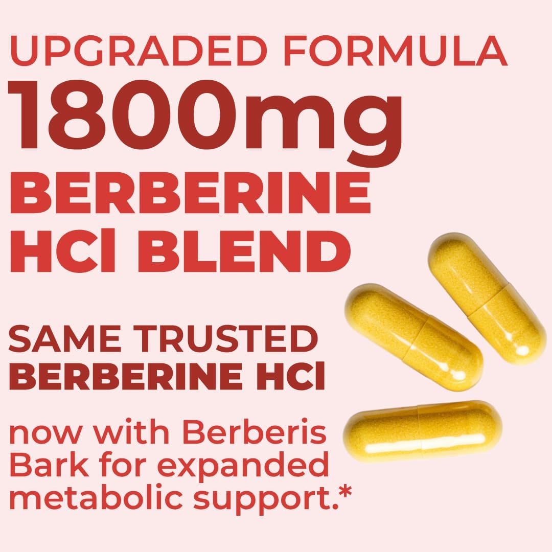 Vimerson Health Berberine 1800mg - Complemento de Berberina de Alta Potencia para el Apoyo Metabólico y Cardiovascular