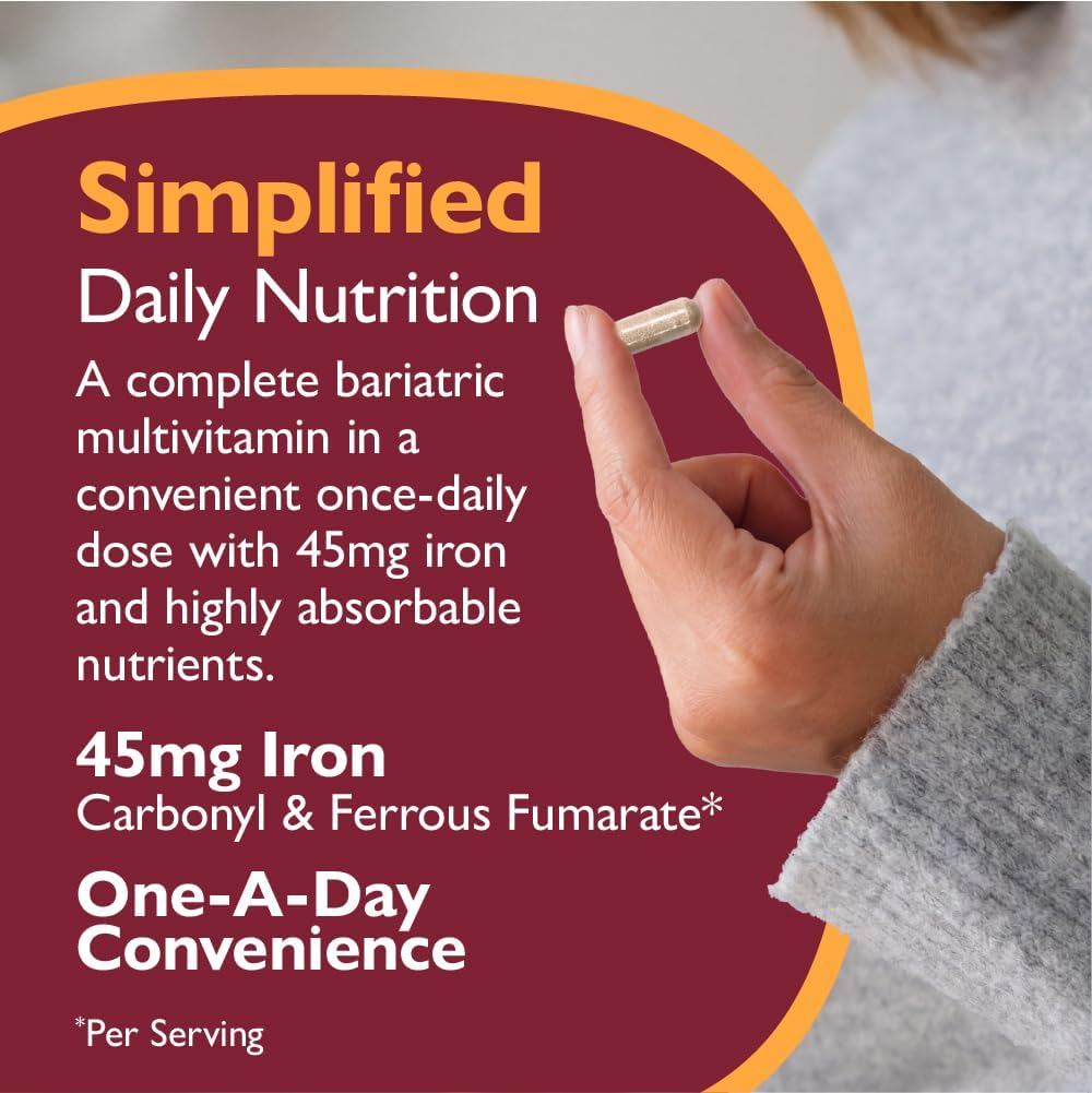 CelebrateONE 45 Multivitamínico Bariátrico con Hierro 45 mg, 30 Cápsulas