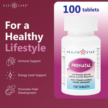 Multivitamínico Prenatal HealthStar para – Vitamina D: Contribuye a la absorción y utilización normal del calcio, – Image 4