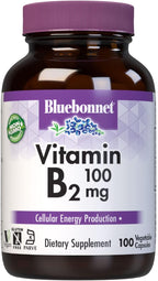 Bluebonnet Nutrition Vitamina B2 (Riboflavina) 100 mg - 100 Cápsulas Vegetales