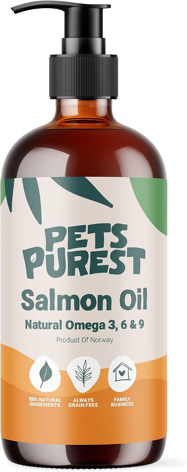 Pets Purest Aceite de Salmón para Perros, Gatos, Caballos y Hurones - 946 ml 100% Puro Premium - Suplemento Natural Omega 3, 6 y 9