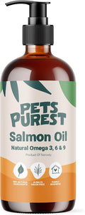 Pets Purest Aceite de Salmón para Perros, Gatos, Caballos y Hurones - 946 ml 100% Puro Premium - Suplemento Natural Omega 3, 6 y 9