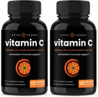 NutraChamps Vitamina C con Elderberry, Bioflavonoides Cítricos y Escaramujo - 120 Cápsulas (Pack de 2)