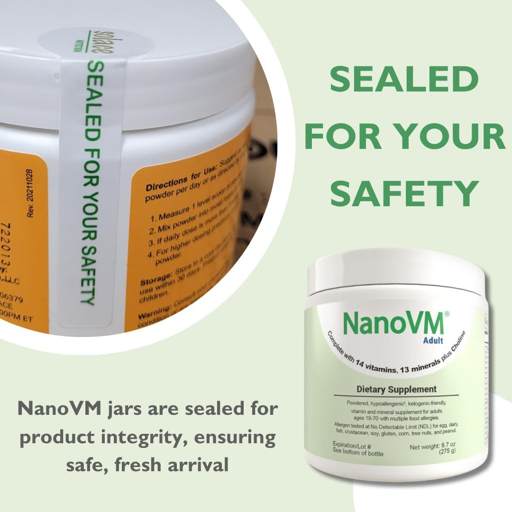 NanoVM Adult - Multivitamínico en Polvo Sin Alérgenos para Mujeres y Hombres, 275g