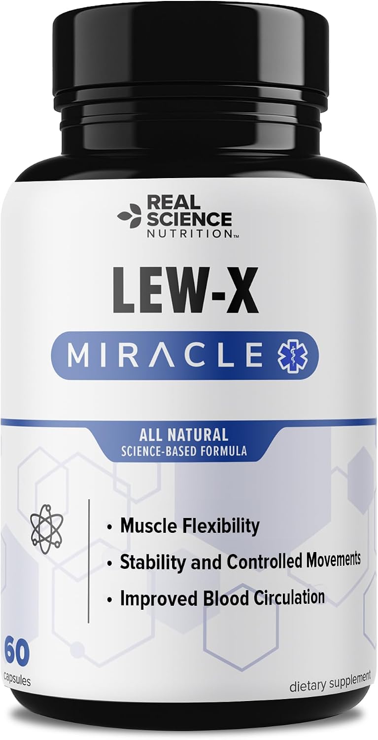 Real Science Nutrition Lew-X - Suplemento para Apoyo Cognitivo y Alivio de Temblores Musculares