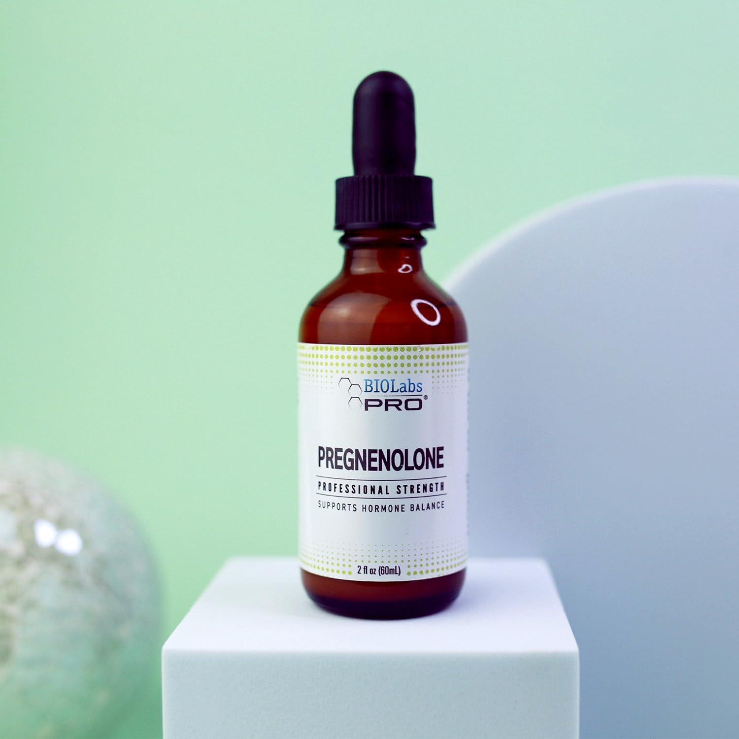 BIOLABS PRO Pregnenolona, Aceite Natural Bioidéntico de Pregnenolona, Ayuda a Mantener el Equilibrio Hormonal, 60ml - Suministro para 6 Meses