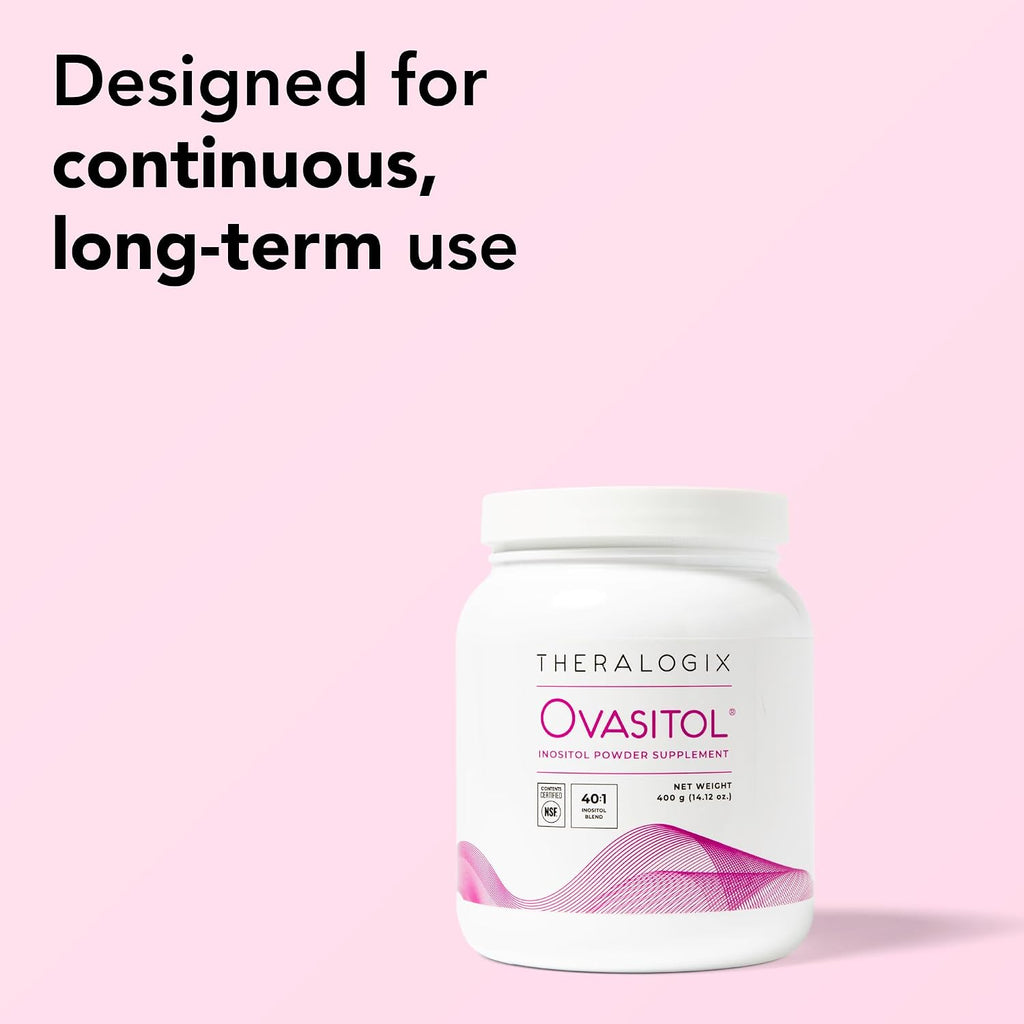 Theralogix Ovasitol Inositol en Polvo - 90 Días - Myo-Inositol y D-Chiro Inositol (400 g)
