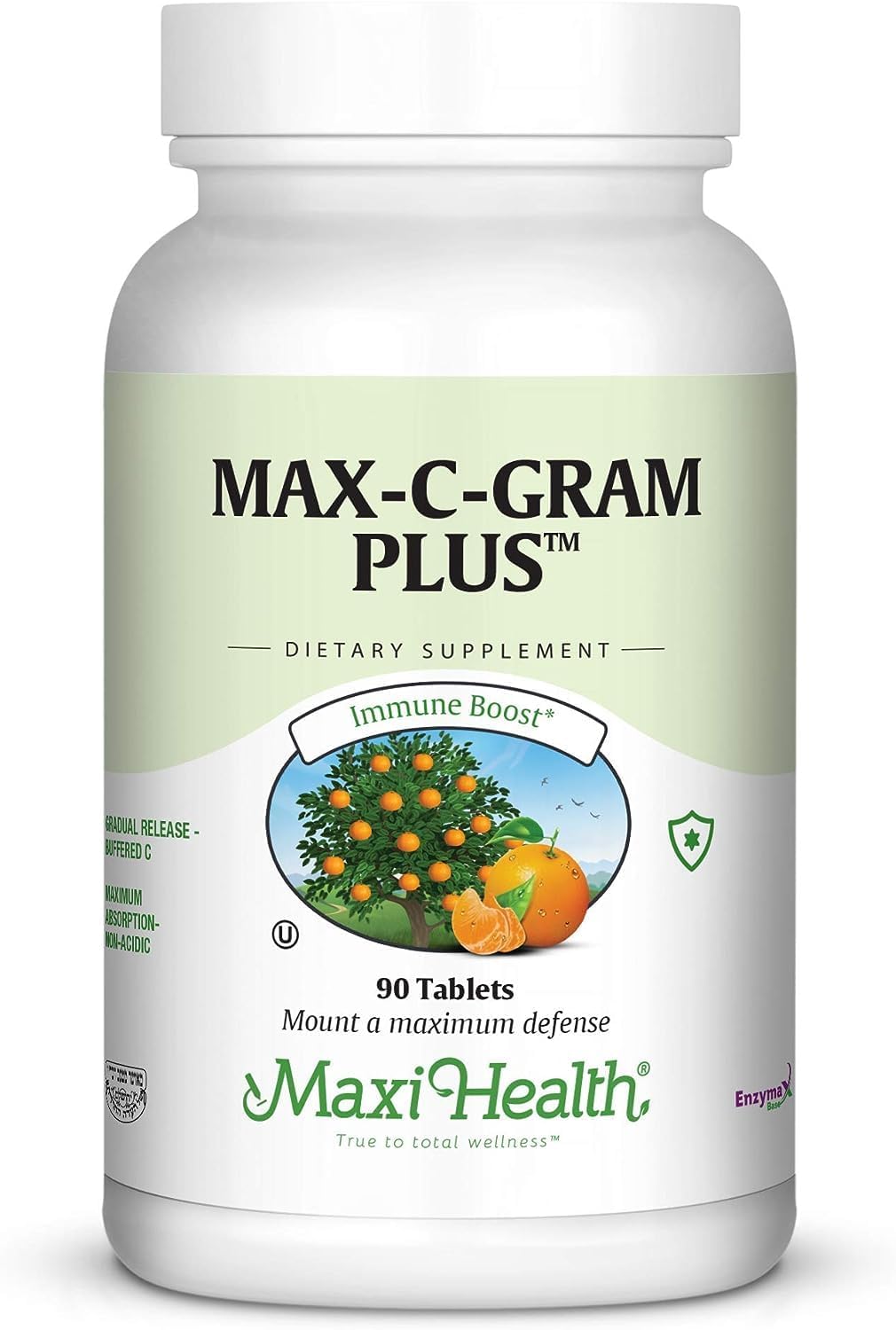 Maxi Health Vitamina C 1050mg – Buffered C Complex con Ascorbato de Calcio y Bioflavonoides – Liberación Prolongada – 90 Tabletas