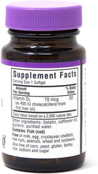 Bluebonnet Nutrition Vitamin D3 400 IU, 100 Softgels
