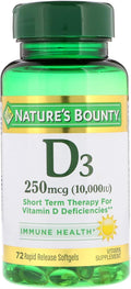 Nature's Bounty Vitamina D3 10.000 UI, 72 Softgels