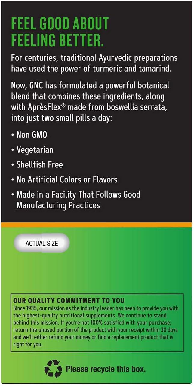 GNC TamaFlex Fast Acting, Apoyo Articular, 60 Cápsulas Vegetarianas